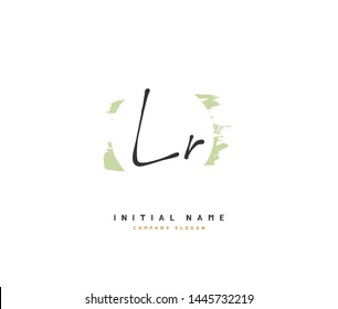 L R LR Beauty vector initial logo, handwriting logo of initial signature, wedding, fashion, jewerly, boutique, floral and botanical with creative template for any company or business.
