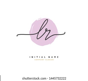 L R LR Beauty vector initial logo, handwriting logo of initial signature, wedding, fashion, jewerly, boutique, floral and botanical with creative template for any company or business.

