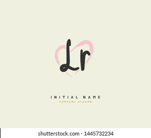 L R LR Beauty vector initial logo, handwriting logo of initial signature, wedding, fashion, jewerly, boutique, floral and botanical with creative template for any company or business.
