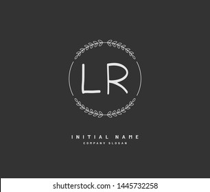 L R LR Beauty vector initial logo, handwriting logo of initial signature, wedding, fashion, jewerly, boutique, floral and botanical with creative template for any company or business.
