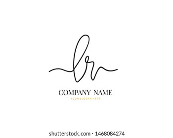 L R LR Initial handwriting logo design with circle. Beautyful design handwritten logo for fashion, team, wedding, luxury logo.