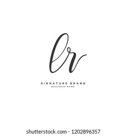L R LR Initial letter handwriting and  signature logo concept design