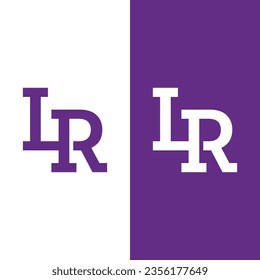 L R LR RL Letter Monogram Initial Logo Design Template. Suitable for General Sports Fitness Construction Finance Company Business Corporate Shop Apparel in Simple Modern Style Logo Design.