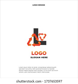 L recycle logo icon design template sign