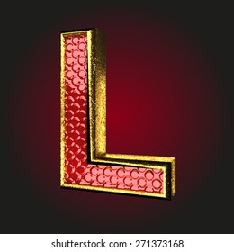 l red letter with gold