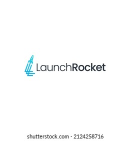 L ROCKET LOGO DESIGN VECTOR