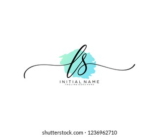 L S Initial handwriting logo vector