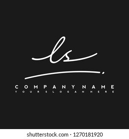 L S Initial handwriting logo vector