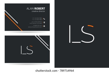 L & S joint logo design vector with business card template