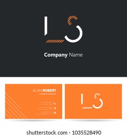 L & S joint logo stroke letter design with business card template