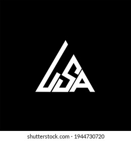 L S A letter logo creative design on black color background. LSA icon