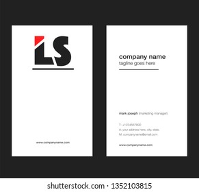 L & S letters Joint logo icon with business card vector template.