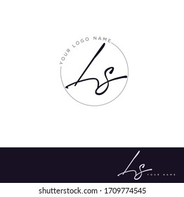 L S LS Initial Letter Handwriting And Signature Logo.	