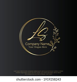 L S LS Initial letter handwriting and signature logo. Beauty vector initial logo .Fashion, boutique, floral and botanical