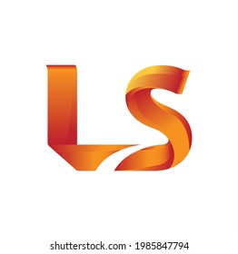  Logotipo de tipografía de L S .. diseño de vector de degradado 