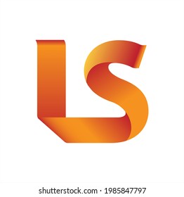  Logotipo de tipografía de L S .. diseño de vector de degradado 