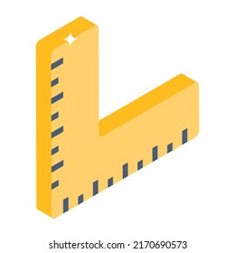 L scale icon designed in 3d style 

