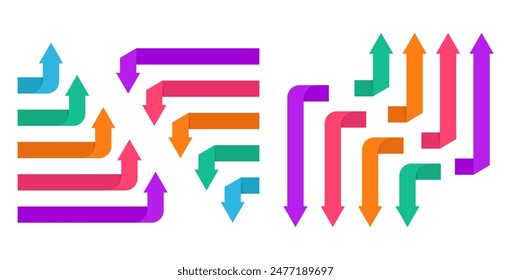 L Shape Arrow Head For Infographic