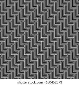 L shape blocks wallpaper. Repeated color mosaic figures background. Seamless surface pattern design with polygons. Pavement motif. Digital paper with pavers, page fills, web designing, textile print.