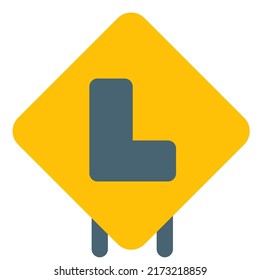 L Shaped Learner Zone On A Road Sign Board