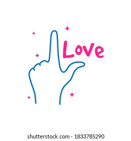 L sign hand gesture for love