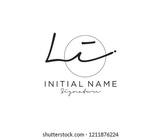 L I Signature initial logo template vector