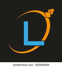 Logotipo de letra simple, plantilla, vector. 