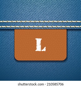 Etiqueta de ropa de tamaño L - ilustración vectorial