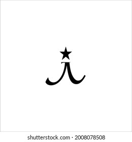 L-Star-Buchstaben, Vektorlogo-Design 