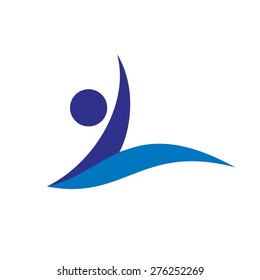 L swoosh person logo template