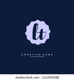 L T LT Initial logo template vector