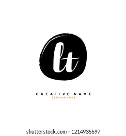 L T LT Initial logo template vector