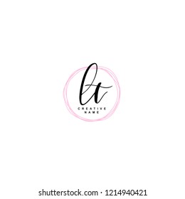 L T LT Initial logo template vector