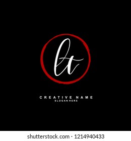 L T LT Initial logo template vector