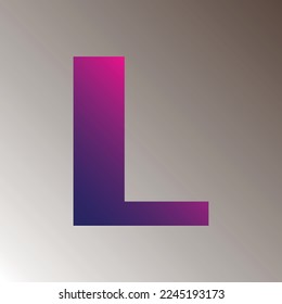 L text gradient color letter mark logo template vector design. colorful logotype L capital letter. Alphabet L letter t-shirt design. 