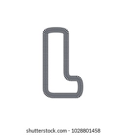 L Tire Print Track Letter Logo Icon Design