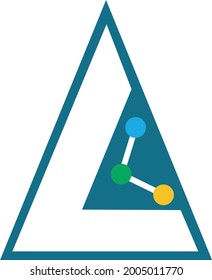 Plantilla de logotipo químico de triángulo L
