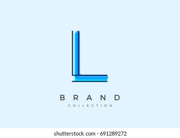 L typography alphabet font logo Icon Abstract Overlay Fusion Design template in white background