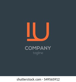 L & U  Letter logo design vector element