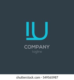 L & U  Letter logo design vector element