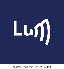 L um initial letter with signal logo vector template