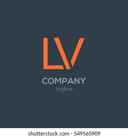 L & V  Letter logo design vector element