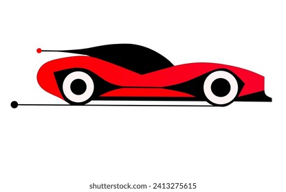 l Diseño vectorial de coches de lujo en colores rojo y negro.