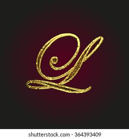 l vector golden letter