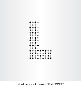 l vector letter l black dots icon font