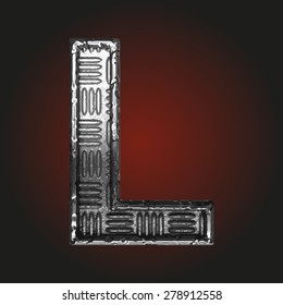 l vector metal letter