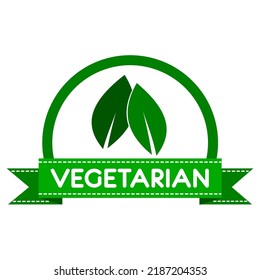 l Vegetarian vector icon, farm fresh and natural product sticker and badge for food market and restaurants, nonviolent and healthy food, healthy life and premium quality food.