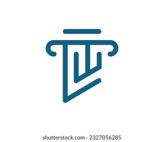 L W letter law firm logo design template