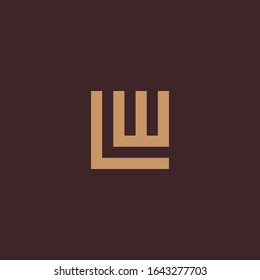 Logotipo monogramo L & W en forma cuadrada