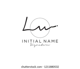 L W Signature initial logo template vector